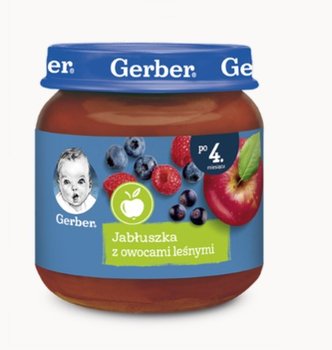 Gerber, Deserek jabłuszka z owocami leśnymi dla niemowląt po 4 miesiącu, 125 g - Gerber
