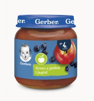 Gerber, Deserek krem z jabłek i jagód dla niemowląt po 4 miesiącu, 125 g - Gerber