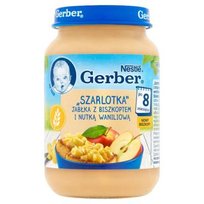 Gerber, Deserek w słoiczku, Szarlotka, Jabłka z biszkoptem i nutką waniliową, 8m+, 190 g