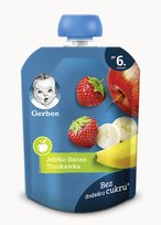 Gerber, Deserek w tubce Jabłko gruszka malina jagoda dla niemowląt po 6 miesiącu, 90 g