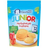 Gerber, Junior, Herbatniczki maślane, 180 g, 12m+