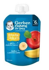 Gerber Natural Mus Banan, Jabłko, 80G - Gerber