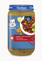 Gerber, Obiadek gulasz z warzywami wołowiną i ziemniaczkami dla dzieci po 12 miesiącu, 250 g