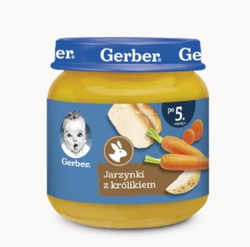 Gerber, Obiadek jarzynki z królikiem dla niemowląt po 5 miesiącu, 125 g - Gerber