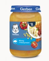 Gerber, Obiadek Mintaj z warzywami dla niemowląt po 8 miesiącu, 190 g