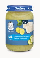 Gerber, Obiadek Rybka z ziemniaczkami cukinią i brokułami dla niemowląt po 6 miesiącu, 190 g
