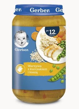 Gerber, Obiadek warzywa z kurczakiem i kaszą dla dzieci po 12 miesiącu, 250 g - Gerber