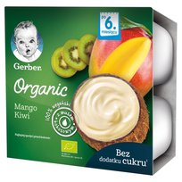 Gerber Organic Deserek 100% wegański z musem kokosowym mango kiwi po 6 miesiącu 360 g Bio