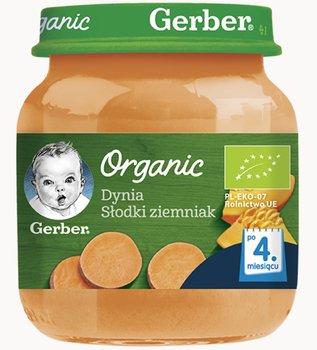 Gerber Organic, Obiadek Dynia słodki ziemniak dla niemowląt po 4 miesiącu, 125 g - Gerber