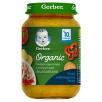Gerber Organic Obiadek słodkie ziemniaki z warzywami i kurczakiem dla niemowląt po 10 miesiącu 190 g Bio