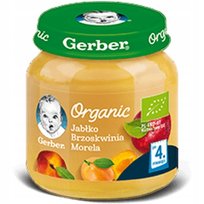 GERBER Przecier jabłko brzoskwinia morela 125g BIO