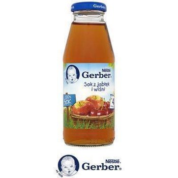 Gerber, Sok 100% z jabłek i wiśni , 300 ml, 4m+ - Gerber