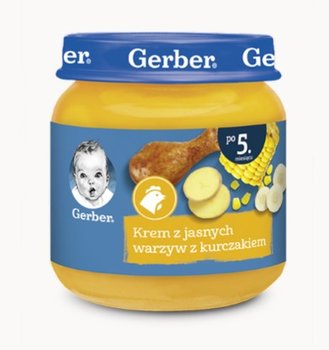 Gerber, Zupka Krem z jasnych warzyw z kurczakiem dla niemowląt po 5 miesiącu, 125 g - Gerber