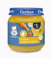 Gerber, Zupka rosołek drobiowo-wołowy dla niemowląt po 5 miesiącu, 125 g
