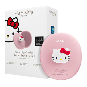 Geske, Szczoteczka do czyszczenia twarzy 3w1 z uchwytem Hello Kitty z aplikacją, różowa - Geske