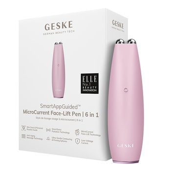 Geske, Urządzenie do mikroprądowego liftingu twarzy 6w1 z aplikacją, różowa - Geske