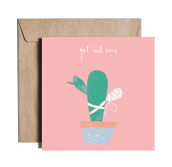 Get Well Cactus - Greeting card by PIESKOT Polish Design - PIESKOT