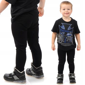 Getry chłopięce Długie legginsy Spodnie Czarne 104 - LAEMI