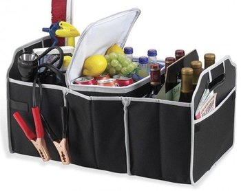 Gift World, Organizer/ torba do bagażnika samochodowego, czarno-szara, 55x32 cm - Gift World