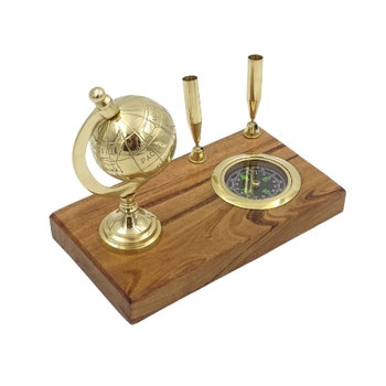 GiftDeco, Zestaw na biurko, globus + kompas + uchwyt na długopisy - GiftDeco