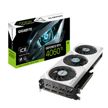 Gigabyte GeForce RTX 4060 Ti Eagle OC ICE 8GB GDDR6 DLSS 3 (GV-N406TEAGLEOC ICE-8GD) - Gigabyte
