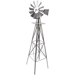 Gigantyczny wiatrak ogrodowy, srebrny, 245 cm  - TwójPasaż