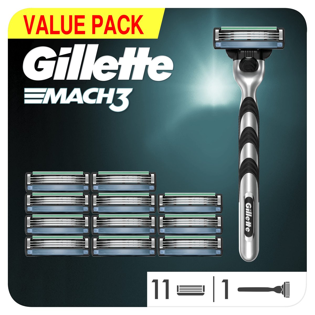 Gillette Mach3 3 Ostrza Mężczyzn Brzytwa 1 Gillette Golarka + 12 Ostrza ...