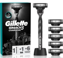Gillette Mach3 Charcoal maszynka do golenia z podstawką + ostrza zapasowe 6 szt. Inna marka