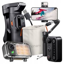 Gimbal do smartfona Hohem iSteady V3 z lampą wypełniającą, 3-osiowy, czarny