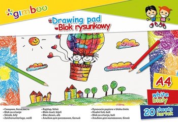 Gimboo, blok rysunkowy, format A4, 20 kartek, 6 sztuk