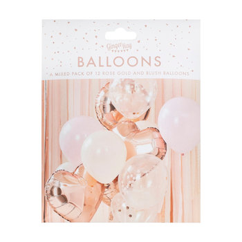 Gingerray balony lateksowe Blush And Rose Gold Balloons Bundle