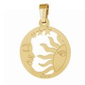 Giorre, Złota zawieszka słońce i księżyc, 2x1,4 cm - GIORRE