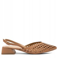Gioseppo Skórzane Ażurowe Czółenka Slingback Brązowe 79015-LAGOS-TAN r.39 Inna marka