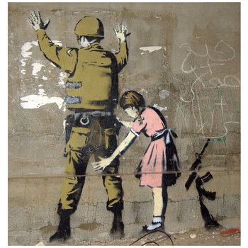 Girl and a Soldier, Bansky 90x90 - Legendarte