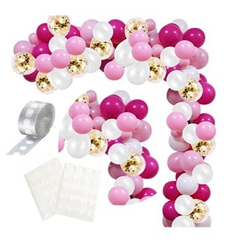 Girlanda balonowa różowa intensywna Na Roczek, Urodziny, Dzień Mamy Gotowy zestaw dekoracji - inna (Inny)