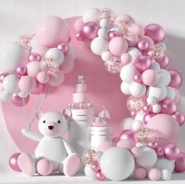 Girlanda Balonowa Różowo Biała Balony Różowe Białe Zestaw 107 Sztuk Taśma Inna marka