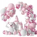 Girlanda balonowa, urodziny, baby shower XL, model 2, różowo-biały - Inna marka