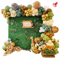 GIRLANDA BALONOWA ZIELONO ZŁOTA WESELE DEKORACJA NA ŚLUB 156 SZT +