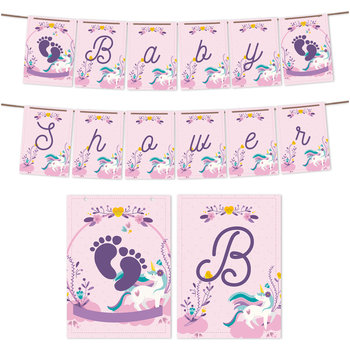 Girlanda Baner Baby Shower Jednorożec + Sznurek Z2 - Inna marka
