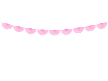 Girlanda bibułowa, Rozety, jasny różowy, 3 m - PartyDeco