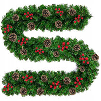 Girlanda choinkowa zielona Szyszki 270 cm świąteczna łańcuch gęsty