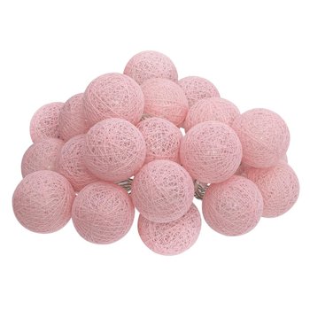 Girlanda cotton balls 20 lampek LED  różowa - Atmosphera