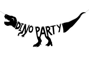 Girlanda, Dinozaury - Dino Party, czarna, 90 cm - PartyDeco
