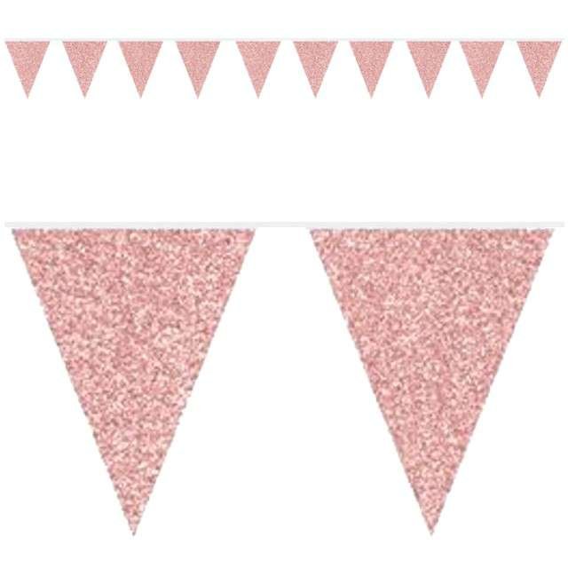 Girlanda, flagi Classic, 600 cm, różowa-Zdjęcie-0