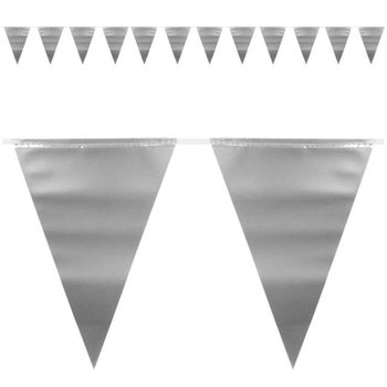 Girlanda, flagi Metaliczny, 600 cm, srebrna - Folat