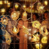 Girlanda LED ZŁOTY łańcuch świetlny 1,65 m 10 diod LED ramadan