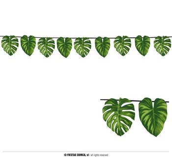 Girlanda liście tropikalne monstera dżungla zieleń ozdoba dekoracja wisząca