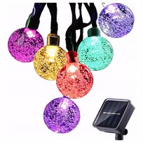 Girlanda Ogrodowa Led Solarna Świetlna 11M Kolorowa Łańcuch 60Led Kulki