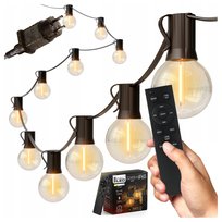 Girlanda Ogrodowa Świetlna 20M 36X Żarówka LED E12 Pilot Ściemniana Łańcuch