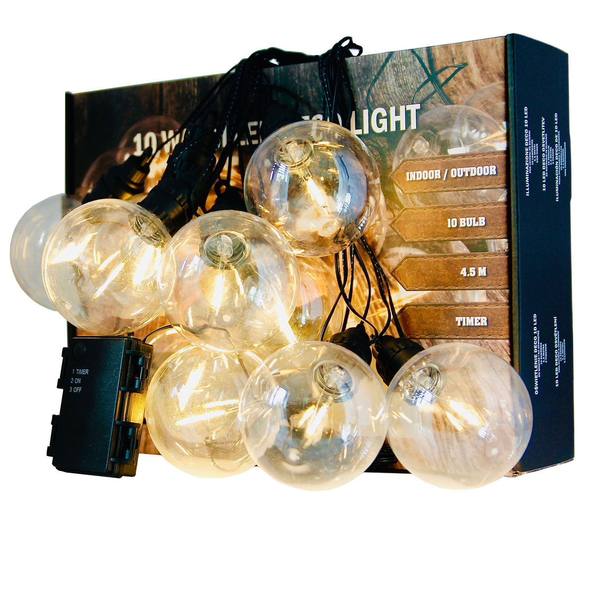 Zdjęcia - Naświetlacz LED / lampa zewnętrzna Girlanda Ogrodowa Z Żarówkami Led Balkon Taras